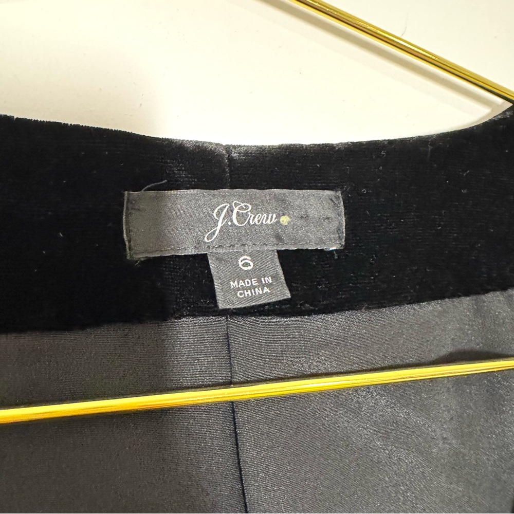 J. Crew Black Velvet Wrap Knee Length Long Sleeve Dress Style K0145 Women’s 6 - Picture 5 of 6